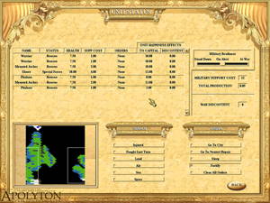 Unit Status screen - Click to enlarge